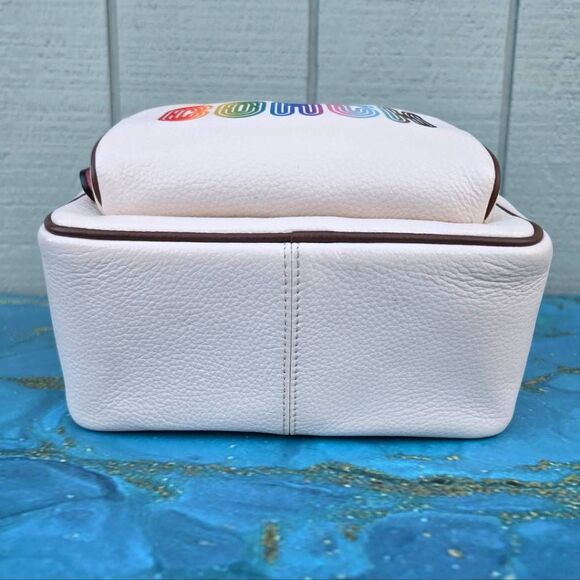 Coach Mini Court White & Rainbow Accented Backpack - Picture 7 of 11